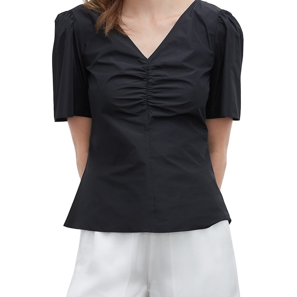Club Monaco Ruched Front Shirt Size medium